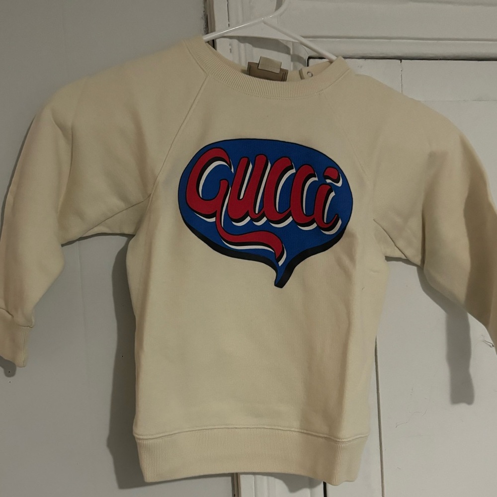 Gucci comic sweatshirt Toddler boys cream, blue, red 36months Like New